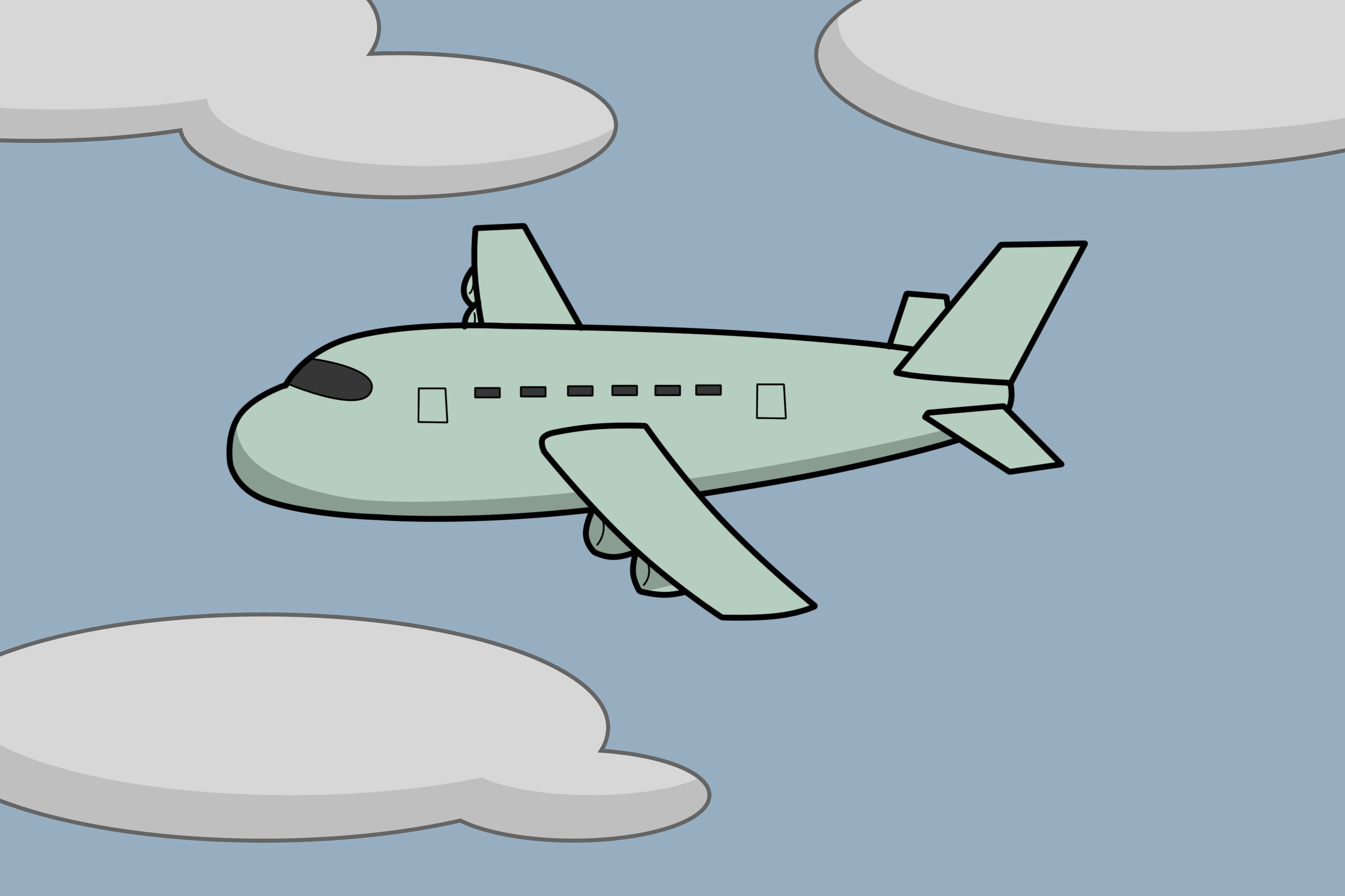 How do you draw an airplane?